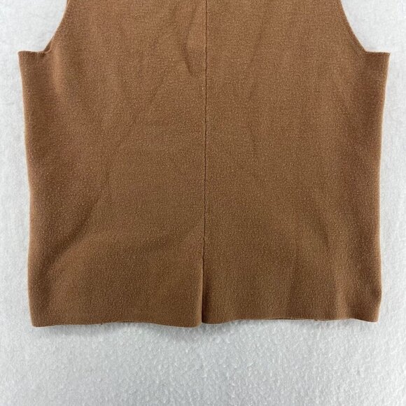 Banana Republic Tank Top Women M Brown Sleeveless Knit Mock Minimalist Preppy - Picture 8 of 10